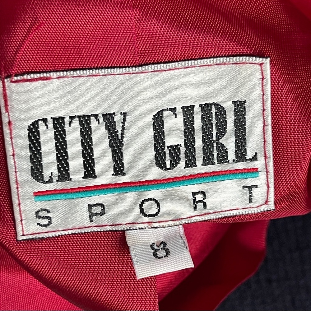 CITY GIRL SPORT | Vintage Red Studded Open Blazer Sz 8 - Picture 6 of 7